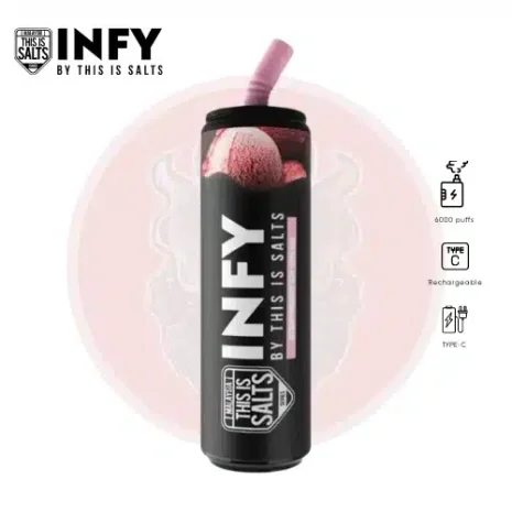 INFY 6000 Puffs ไอศกรีมสตรอเบอรี่ INFY 6000 Puffs ไอศกรีมสตรอเบอรี่